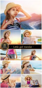  Little girl traveler - stock photos 