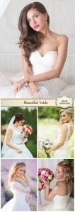 Beautiful bride with flowers - wedding Stock Photo 